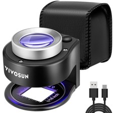 VIVOSUN 30X Rechargeable Loupe Magnifier with 1 Count Pack of 1 , Black
