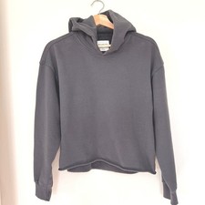 Abercrombie Fitch Soft A F Collection Hoodie Charcoal Grey Raw Hem Women Small