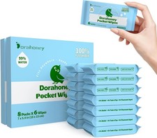 Flushable Wipes Travel Size, 99 Water Mini Wet Wipes for Sensitive Skin,