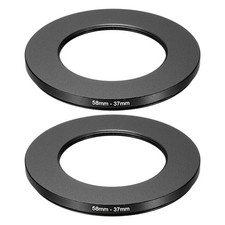 58mm Male 37mm Female Step Down Ring Adapter 2 Pcs for ND IR DSLR Lenses, Black