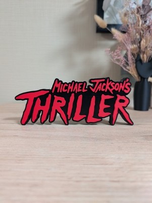 MICHAEL JACKSON'S THRILLER Logo - Schild Deko Popkultur 3D 20x8cm