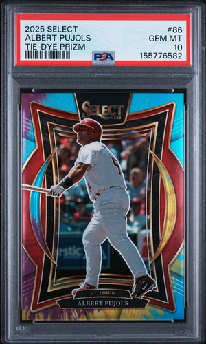 2025 Panini Select: ALBERT PUJOLS #5/25 TIE DIE PRIZM PSA 10 💎 