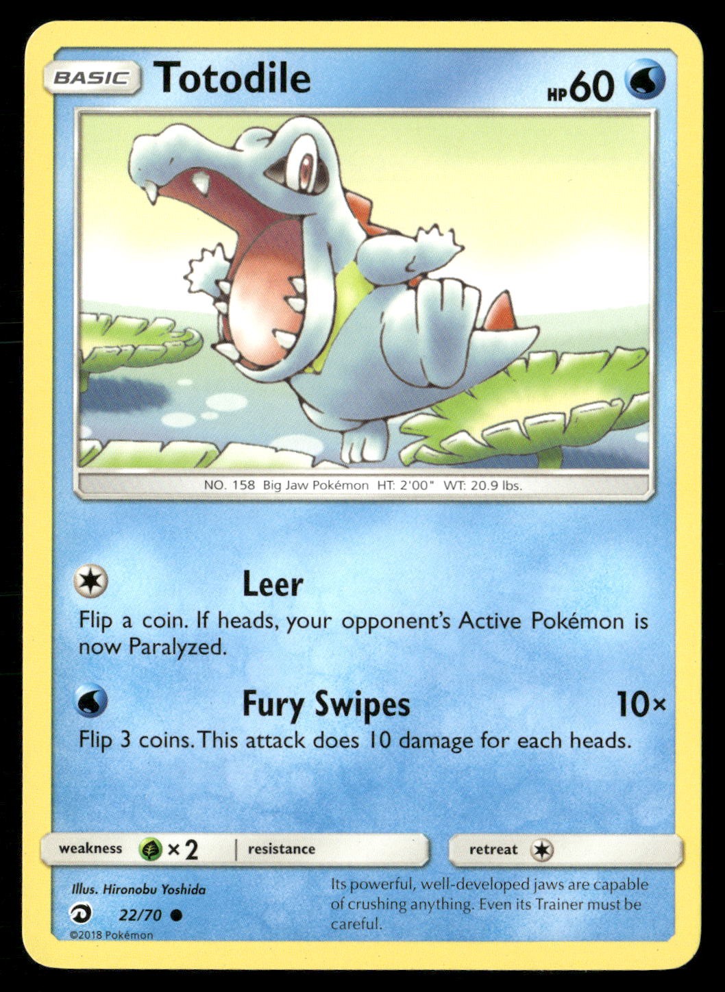 Totodile 22/70 Common Dragon Majesty Pokemon Lightly Played