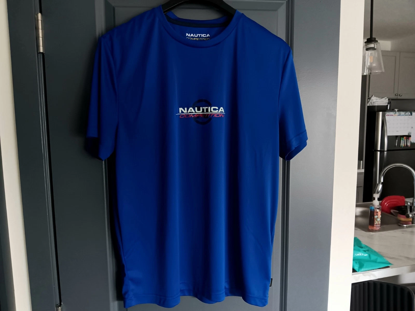 Nautica Competition Sustainably Crafted Bright Cobalt Blue Graphic T-Shirt Sz L