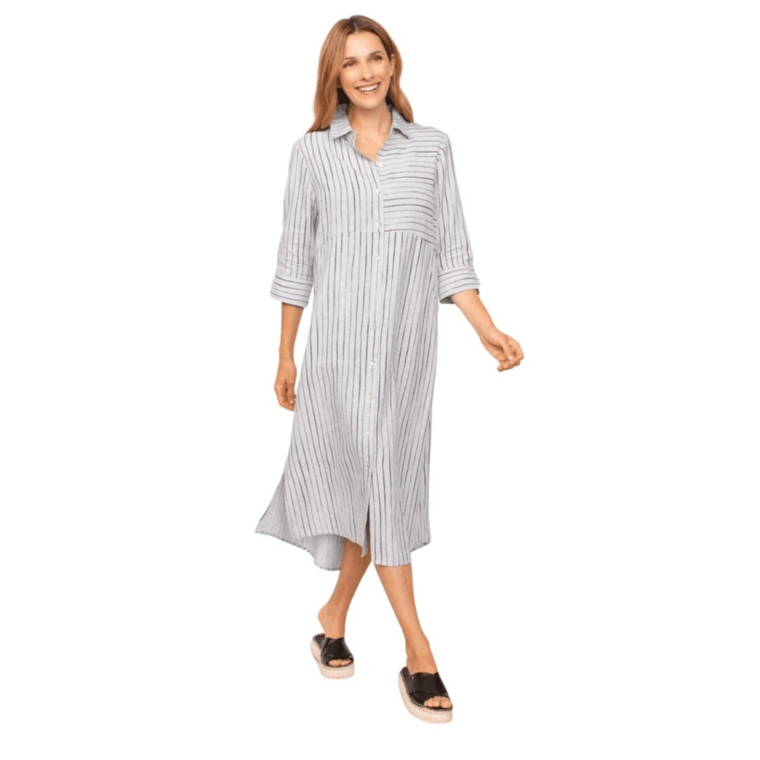 HABITAT Clothes To Live In Gray Black Gull Striped Shirt Dress LARGE Linen Blend | eBay HABITAT Clothes To Live In Gray Black Gull Striped Shirt Dress LARGE Linen Blend | eBay