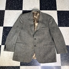 Jos A Bank Harris Tweed Handwoven Blazer Jacket Men 46 R Herringbone Wool