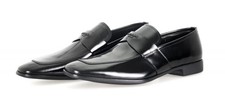 PRADA Polished Leather Penny Loafer Dress Shoes 2DC116 Black NEW -  US 10 EU 43