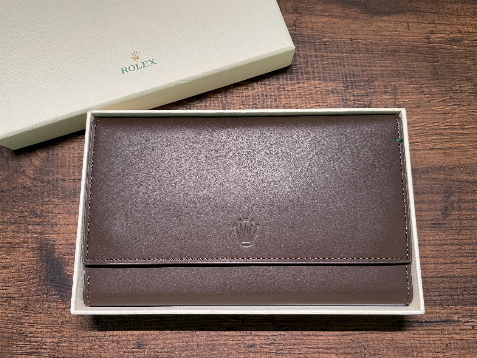 Rolex custodia da viaggio per 3 orologi in pelle marrone