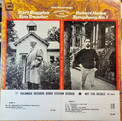 Sun Treader / Symphony No. 1, Columbia Symphony Orchestra, Carl Ruggles, Robert 