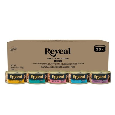 Natural Wet Cat Food, 30 Count, Grain-Free, Fish & Chicken in Broth,2.47 oz Cans