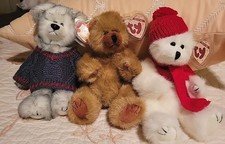 1993 Ty Attic Treasures PVC Teddy Bears Lot of 3 Peppermint, Cody Fairbanks