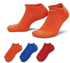 Nike Everyday Plus No Show Socks - Multi - 3 Pk - Size Women 10-13 Men 8-12