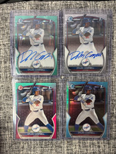 DYLAN CAMPBELL 2023 Bowman Chrome 1st Aqua Lava /199 Base AUTO LOT OF 4 Rainbow