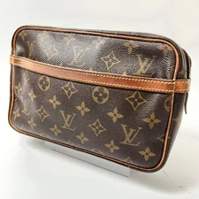 LOUIS VUITTON Monogram Compiègne 23 Clutch Bag Hand Bag M51847 Brown