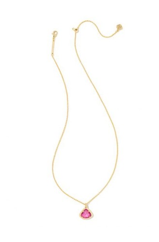 Kendra Scott Kendall Necklace Gold Iridescent Orchid Illusion NWT $65 - Picture 2 of 3