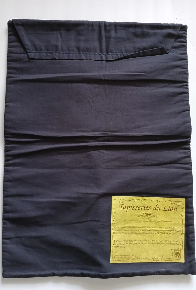 Vintage Tapisserie du Lion French Floral Still Life Wall Tapestry 62x45cm France - Image 2 of 4