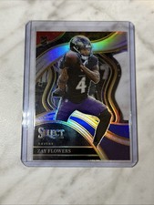 2023 Panini Select Zay Flowers Club Level Red & Blue Prizm Die-Cut RC Ravens