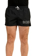 Hugo Boss Men's "Mooneye" Black Logo Print Swim Board Shorts US S IT 48