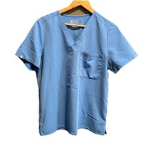 FIGS Technical Collection Blue Catarina Women's Scrubs Top Size Large