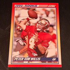 1990 Score - Rookie Peter Tom Willis #656 Chicago Bears NFL Football Card. rookie card picture