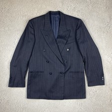 Yves Saint Laurent Vintage Double Breasted Men Striped Blazer Jacket Size 48 R