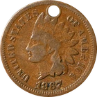 1867 Indian Cent - Holed