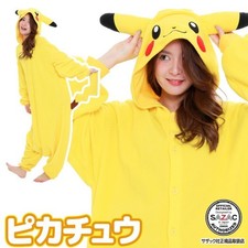 SAZAC Pokemon Pikachu Fleece Kigurumi Halloween Costume Free Size From Japan NEW