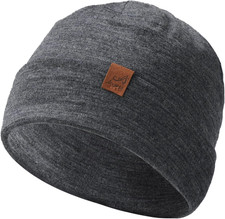 100 Merino Wool Cuff Beanie for Men  Women Knitted Winter Hat Unisex Watch Cap