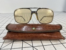 Vintage Mens Eyeglasses Silver Tone Frame With Glass 70s 80s Square Aviator