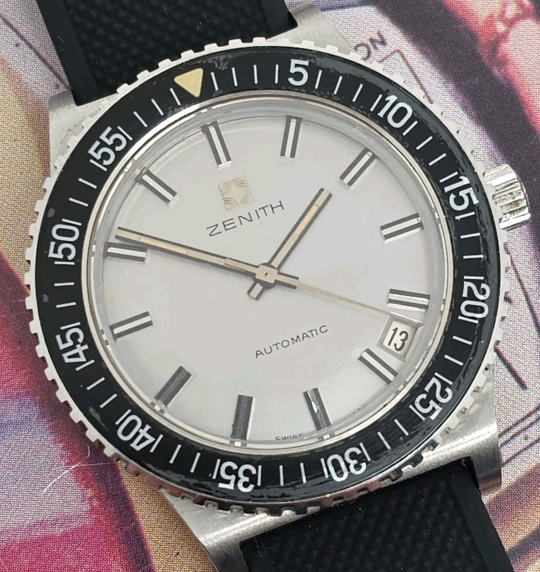 Vintage ZENITH SURF Diver 1970's Ref. 01.0170.380 Rotating Bezel