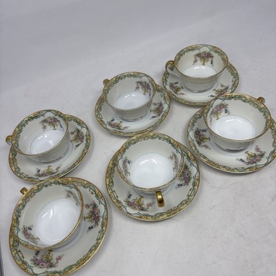 Noritake China Arvana Porcelain Cup & Saucer Set of 6 Made In Japan - Excellent
