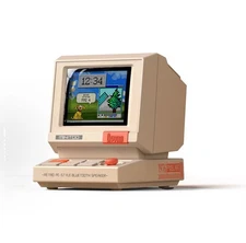 Divoom Minitoo Bluetooth 5.3 Speaker Retro Pixel Art Bass Boost Vanilla White