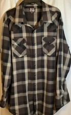 Ely Cattleman Mens 2XLT Brown Plaid Pearl Snap Western Shirt, Long Sleeve