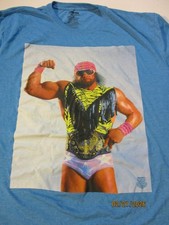 RANDY MACHO MAN SAVAGE FLEXING BICEP WWE WRESTLING LEGENDS T-SHIRT XL WWF