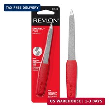 Revlon Emery Nail File Red Double Sided Metal Nail Shaper Buffer 1 Count