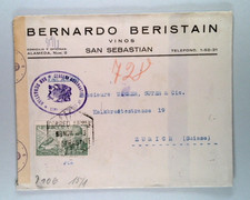 1943 Spain to Switzerland WWII Cover - Double Censored Wehrmacht - Wine Merchant