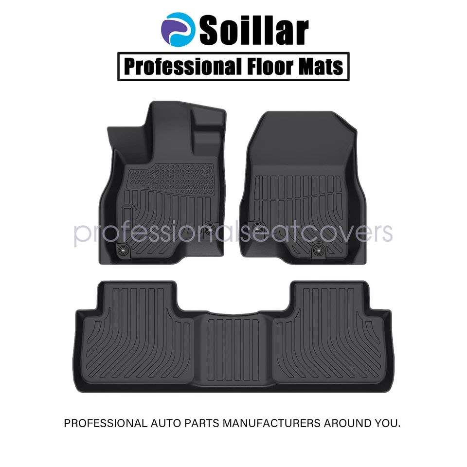 For 2019-2023 Acura RDX TPE Floor Mats Liners 3PCS 3D Front & Rear Black NEW - Image 2 of 4