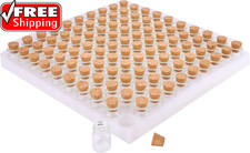 100 Count Small Glass Bottles with Corks,5Ml Tiny Vials Clear Mini Jars Wooden S