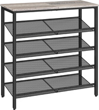 Shoe Rack for Entryway,5-Tier Shoe Organizer w/ Adjustable Mesh Shelve-16-20pair