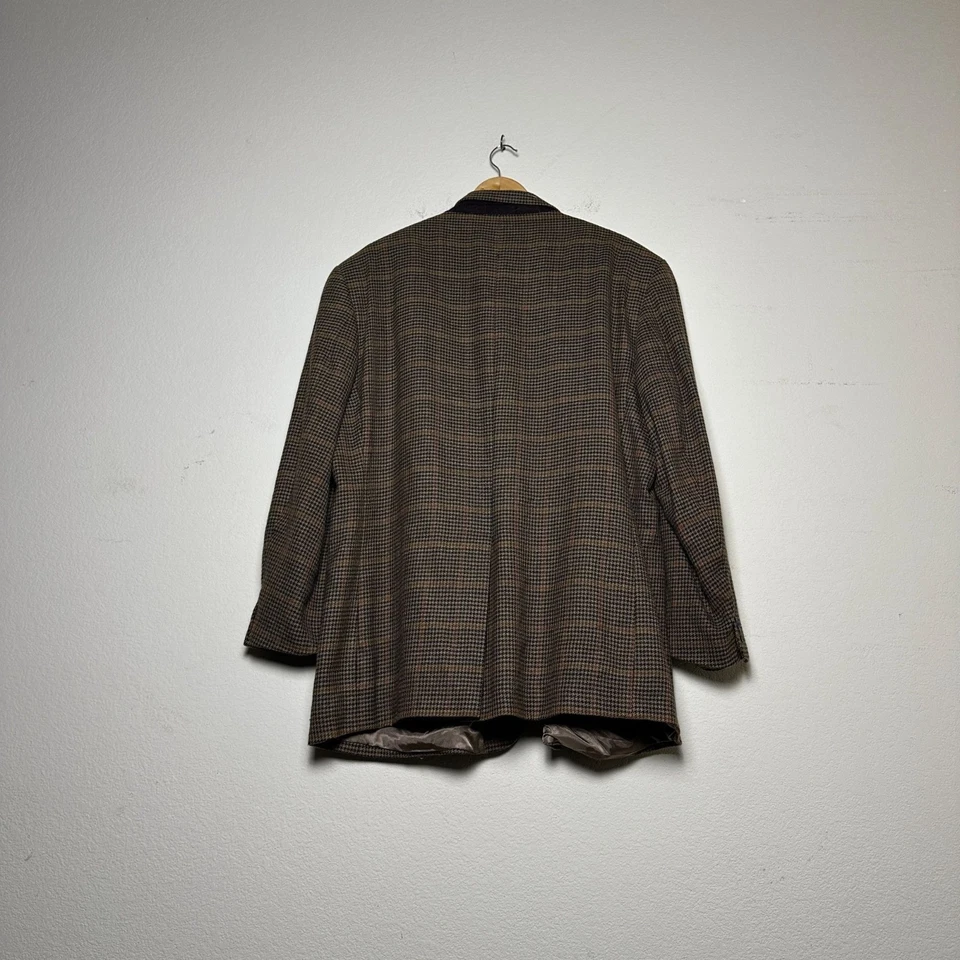 Blazer de lana de cordero Nautica tweed abrigo deportivo chaqueta para hombre 48 marrón negro formal a cuadros Foto 2 de 4