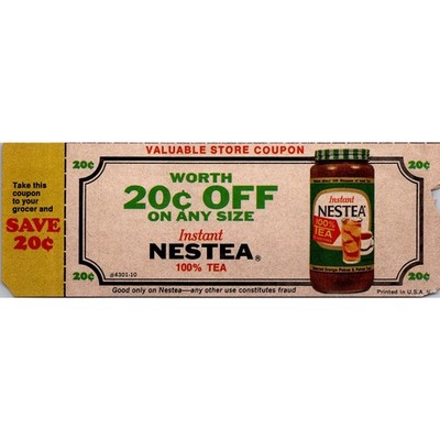 Instant Nestea Nestle Company Mt. Vernon NY 1960s Original Retro Coupon STK3-ZC1