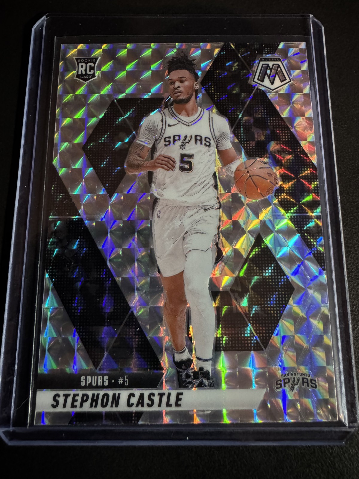 2024-25 Panini Mosaic STEPHON CASTLE Silver Prizm Mosaic Rookie RC #236 Spurs