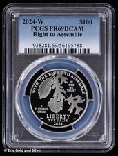 2024-W $100 Proof 1 oz Platinum Eagle Right to Assemble PCGS PR 69 DCAM 2551.81 per troy oz