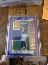 2025 Panini Donruss Optic Jaxson Dart Rookie Phenom Jersey Prizm Refractor Patch