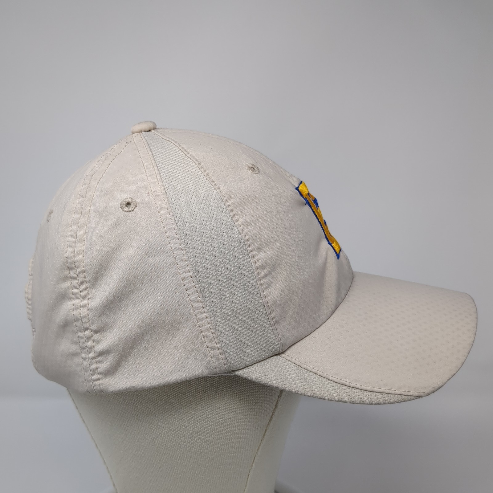 Letter E Strapback Hat Beige One Size Embroidered… - image 5
