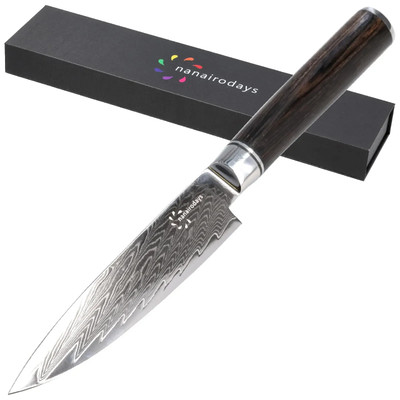 NEU Petty Knife 125 mm Damascus VG10 Klinge, Made in Japan, Nanairodays