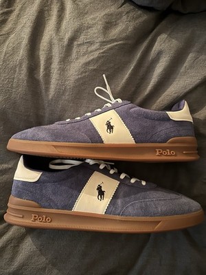 Polo Ralph Lauren Men's Heritage Aera Suede Sneakers US 14 D Navy/Craem