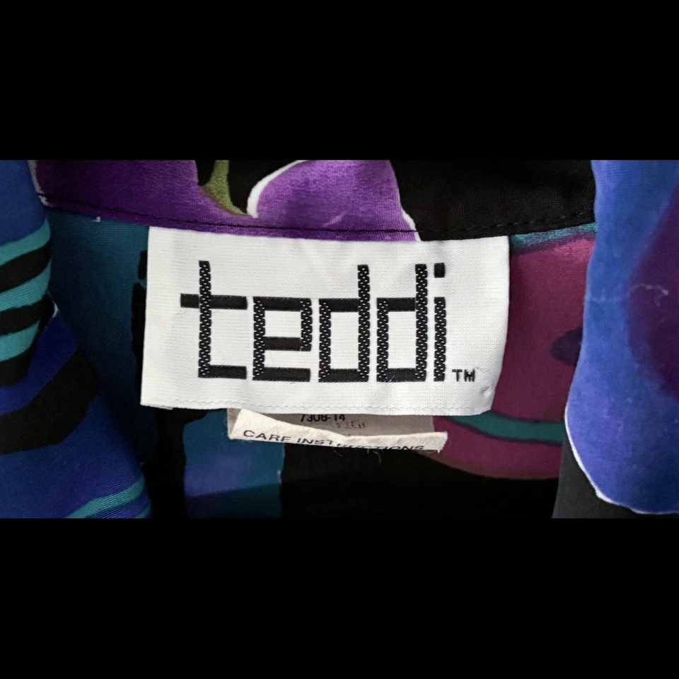 Jaqueta da moda vintage floral geométrica com zíper tamanho grande arte para usar colorida - Imagem 2 de 4