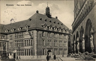 Postcard Hanseatic city of Bremen, the new town hall - 5045861
