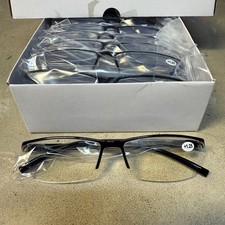 20 PK Blue Light Blocking Reading Glasses Semi Rimless Spring Hinge Reader